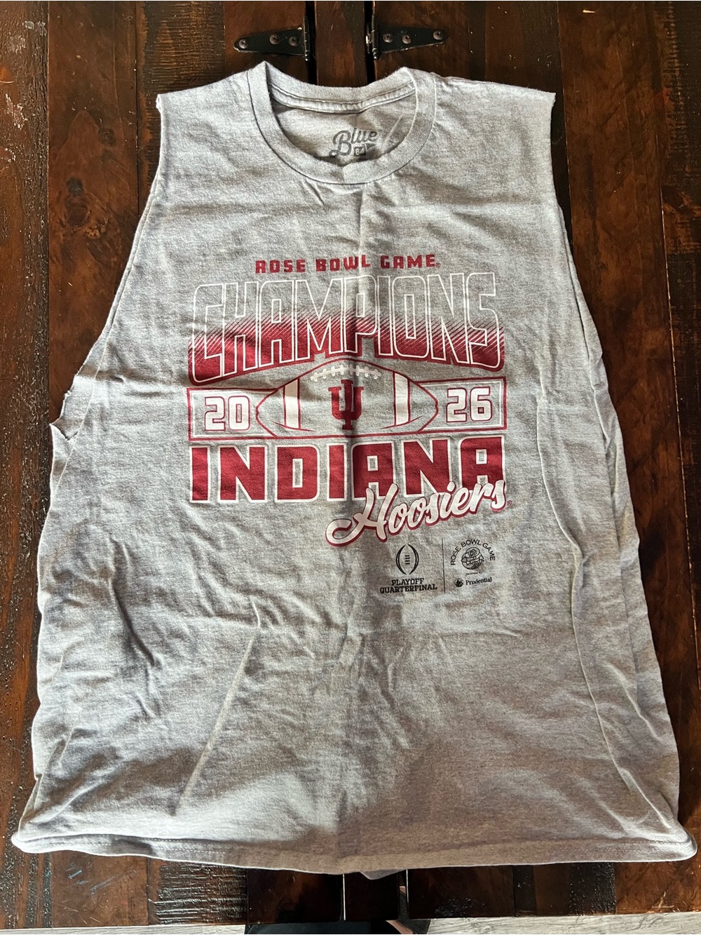 Blue 84 rose bowl game champions 2026 Indiana Hoosiers cut off tank mens